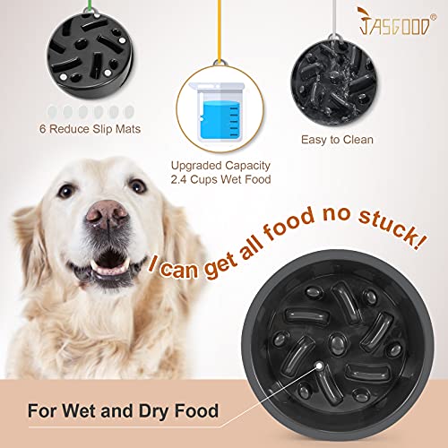 Dog Slow Feeder Bowl (2 Cups-Fit Opening 7.5"-8"Feeder / D-Dark Gray)