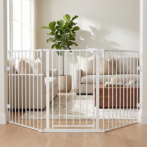 Safety 28" 76" Super Wide Configurable Baby Gate (28-76"W x 30"H / White)