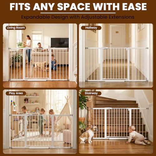 29.7 57" Extra Wide Baby Gate (White / 29.7-57"W x 30"H)