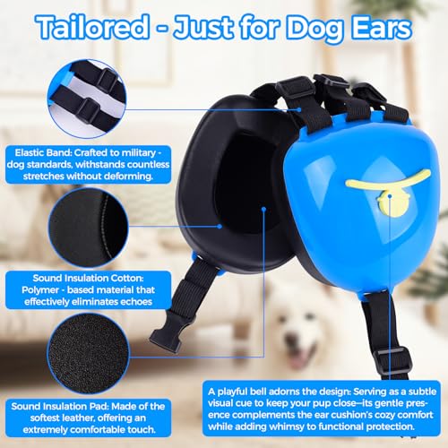 Dog Ear Muffs for Noise Protection (Blue / Small)