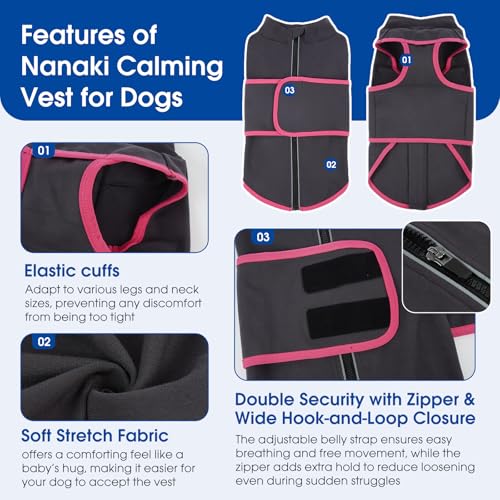 Skin Friendly Anxiety Vest Jacket for Dogs from Storms & Firework (Grey / X-Large(Chest Girth:35.0"))