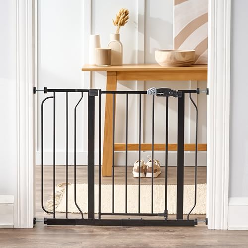 Safety 29" 38.5" Easy Step Baby Gate (Black / 29-38.5"W x 30"H)
