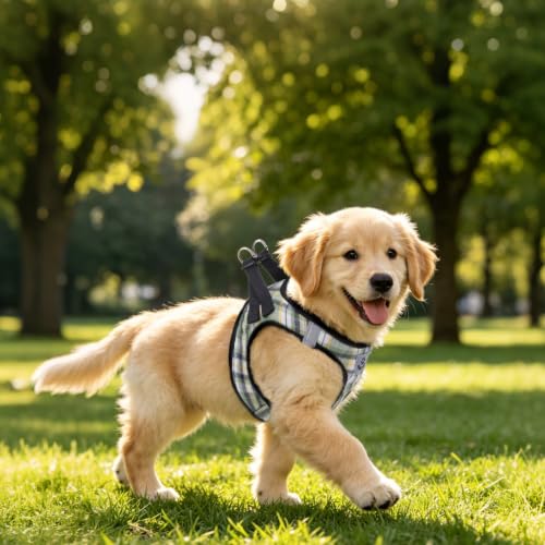 Dog Harness Collar and Leash Set No Pull for Small Medium Sized (Yellow Green / M (CHEST 16"-18"))