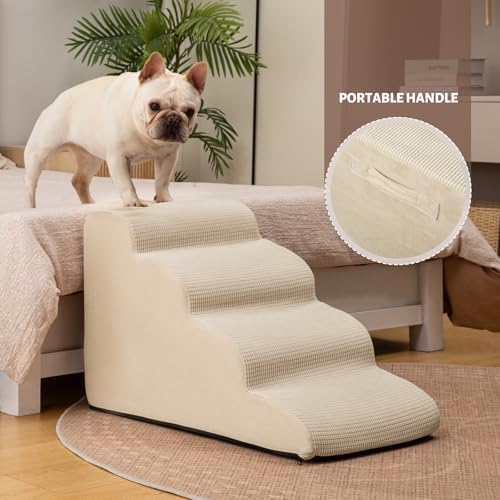 Dog Steps for Bed or Couch (Beige / Standard 4-Step 17.4"H)
