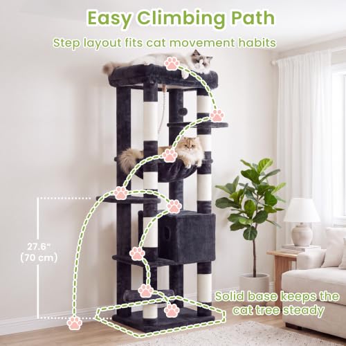 Cat Tree for Large Cats (Smoky Gray / 60 inch)
