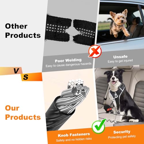 Dog Seat Belt for Car (2 Pack(Black))