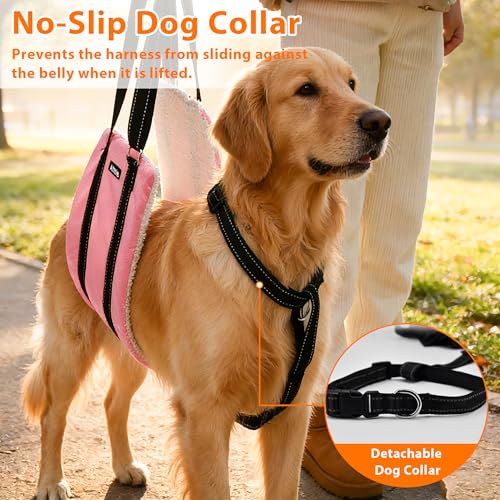 Dog Lift Harness for Senior (Pink / L)
