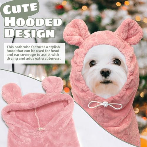 Dog Bathrobe Super Absorbent Towel Robe (Pink / X-Large)