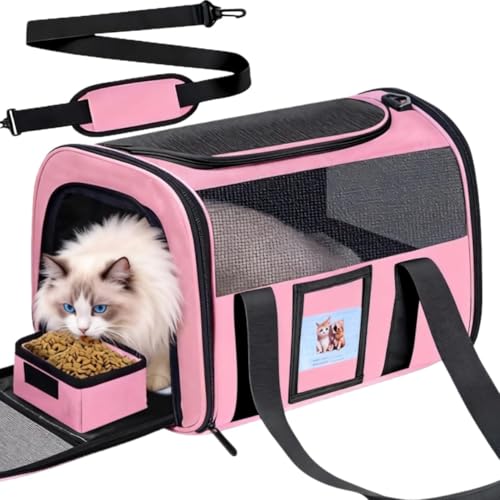 Large Soft Cat Carrier Up to 28 Lbs (Pink / 13.0"L x 13.0"W x 20.0"H)