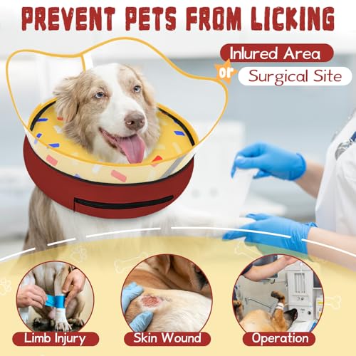 Elevated Inflatable Dog Cone Collar Alternative After Surgery (Donut Yellow / L(Neck 12"-16"))