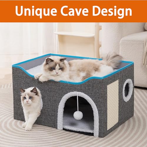 Cat Houses for Indoor Cats (L / Light Grey)