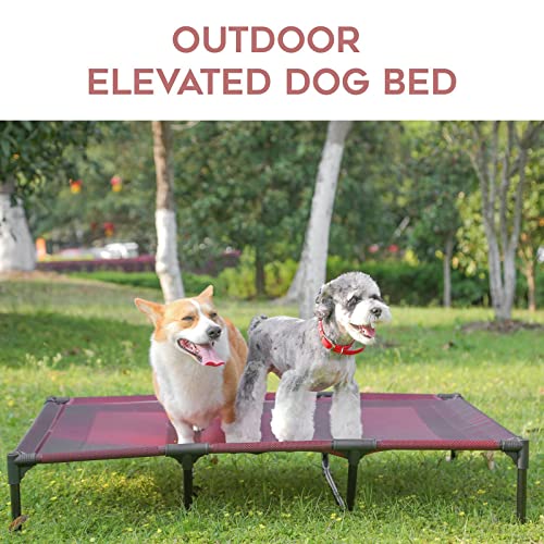 Elevated Dog Bed Waterproof Outdoor (XL (48"L x 36"W x 9"H) / Red)
