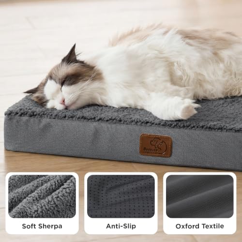 Small Dog Bed (24"L x 16"W x 3"Th / Dark Grey)