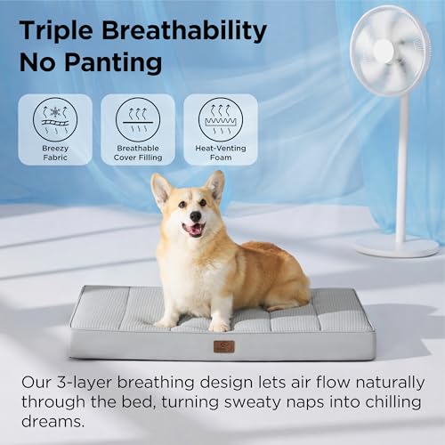 Cooling Dog Bed for Crate (35"L x 22"W x 3"Th / Cooling Grey)