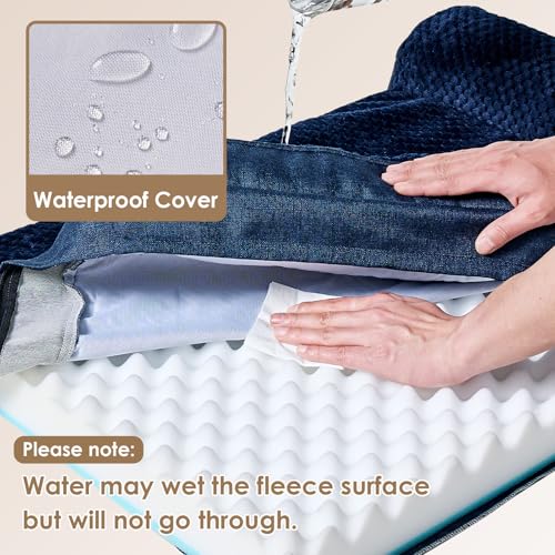 XL Dog Bed Memory Foam for Crate (Navy Blue / 41.0"L x 27.0"W x 6.5"Th)