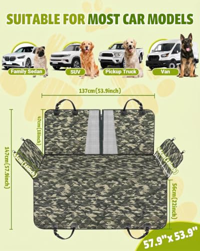 Dog Car Seat Cover (Camo / Standard (53.9*57.9 ))