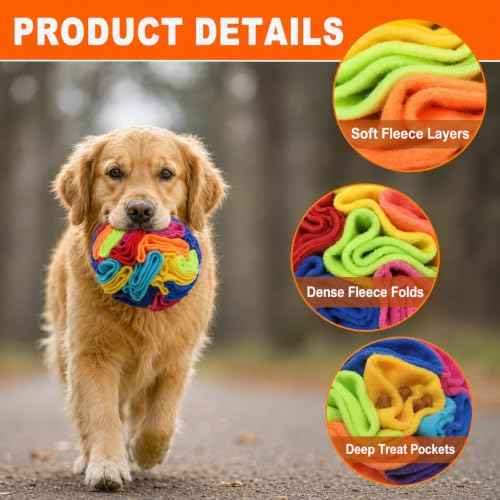 Snuffle Ball Snuffle Ball for Small Dogs (Rainbow-colored / Medium)