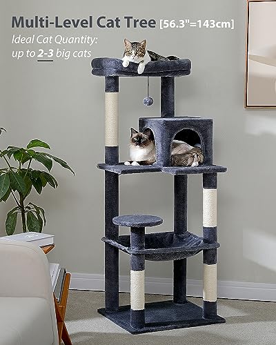 Cat Tree 56.3" Multi (Dark Grey / 56.3in)