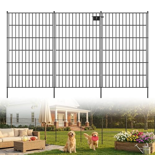 10 Panels No Dig Garden Fence with Gate (48 in(H)×26.0in(L))