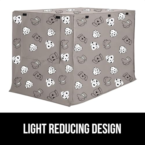Dog Crate Covers (Taupe Dogs / 36" X 23" X 25")