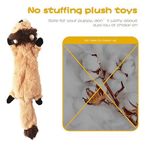 Dog Squeaky Chew Toys No Stuffing Soft Plush for Small Medium Large Breed (5 Pack)