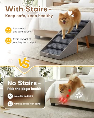 Split Ottoman Dog Ramp for Bed and Couch (21.06" H-Hemp Green)