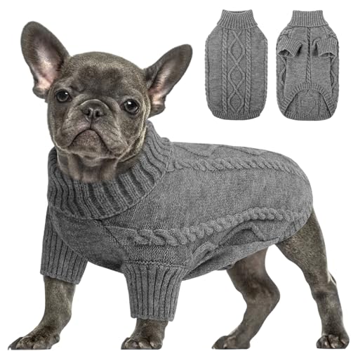 Small Dog Sweater for Small Dogs Boy (X-Small / Slate Grey)