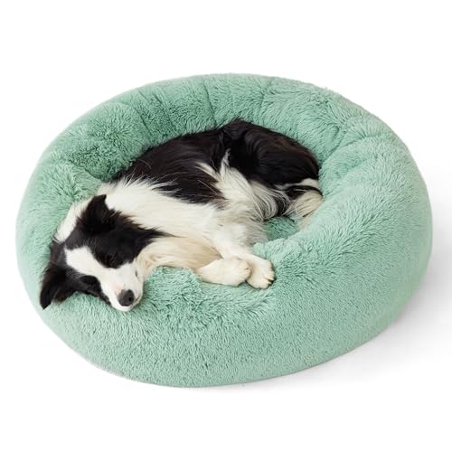 Calming Dog Beds Large Sized Dog Donut Washable Pet Bed (36"L x 36"W x 10"Th / Apple Green)