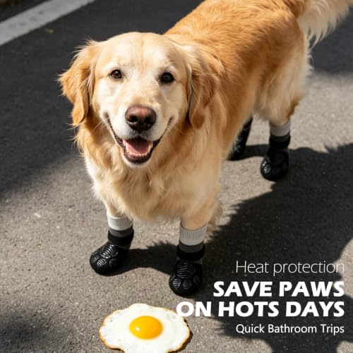 Non Slip Dog Socks for Hardwood Floors to Prevent Licking Paw XS (Small(6 Pack) / Black)