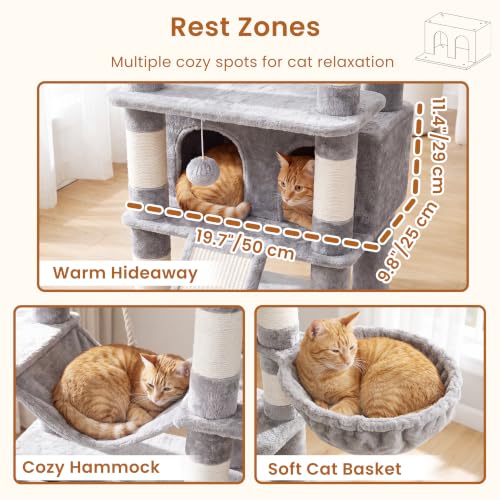 Tall Cat Tree 78 (Light Gray / 70 inch)