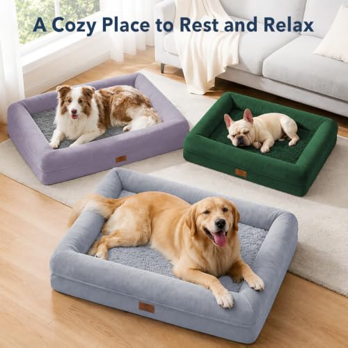 Orthopedic Dog Bed Waterproof Pet Sofa for Large Sized Dogs (Purple / 36.0"L x 27.0"W x 7"Th)