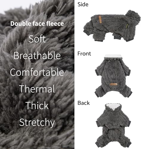 Turtleneck Fleece Dog Sweater Pajamas (XX-Large / Gray)