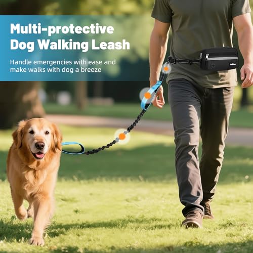 Hands Free Dog Leash with Pouch (Black/Blue / 1 Leash)