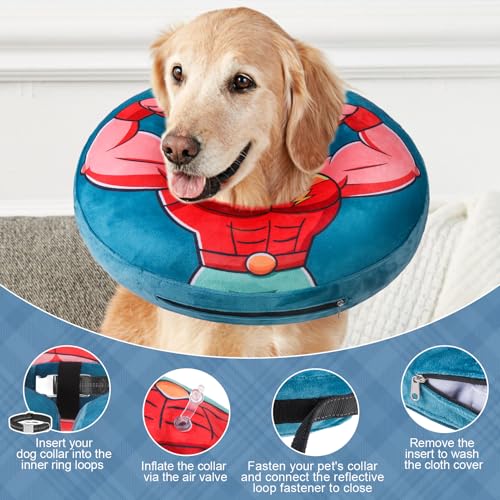 Dog Cone Collar Alternative After Surgery (Dark Blue / L(Neck:16"-18"))