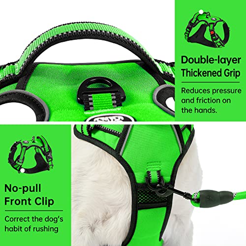 No Pull Dog Harness for Large Dogs (Green / X-Large)