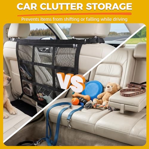 Dog Car Barrier with Storage Pocket Double (23.2" x 23.2")