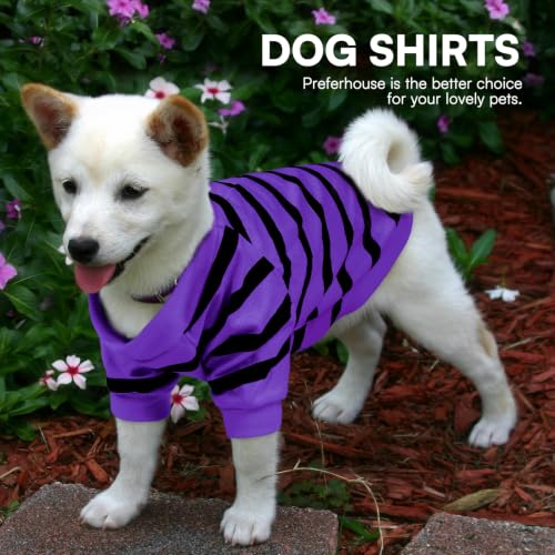 Dog Striped Shirts for Large Dogs (Violet / Large)