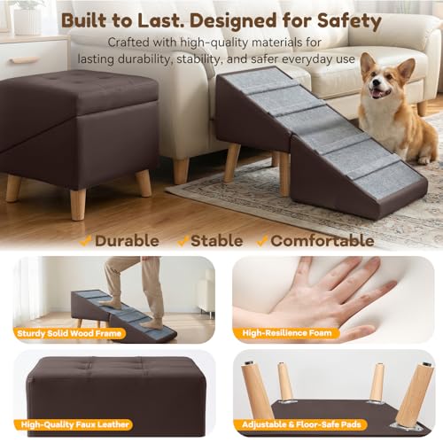 Dog Ramp for Small Dogs (Brown)