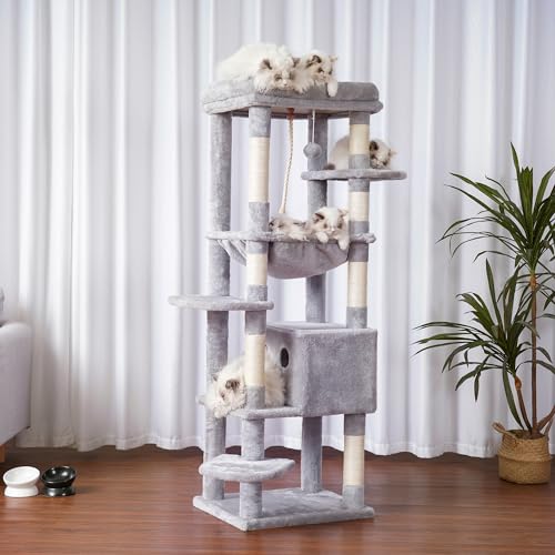 Cat Tree for Large Cats (Light Gray / 60 inch)