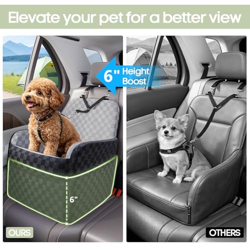 Waterproof Dog Booster Car Seat for Small Medium Dogs up to 26 lbs
