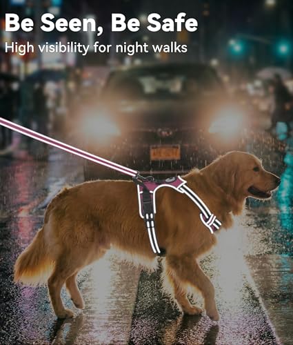 No Pull Dog Harness for Extra Large Dogs (X-Large / Hotpink)