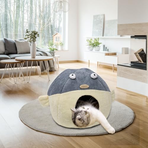 Cat Beds for Indoor Cats (XL 19.7'' / Grey)