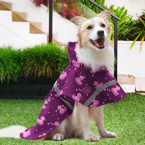 Large Dog Raincoat (XX-Large / Purple Duck)