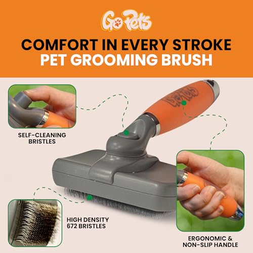 Self Cleaning Slicker Brush for Dogs & Cats (Slicker Dematting Comb)