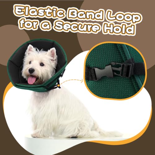 Adjustable Dog Cone for Spay (Green / XL(Neck Girth:16.54"-21.65"))