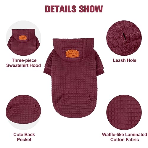 Dog Hoodies Sweater for Medium Dogs (Wine Red / M/L (Back: 18",Chest: 25", Neck: 15"))
