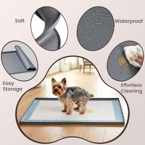 Dog Pee Pad Holder & Cat Litter Mat (Dark Gray / 34'' × 28'')