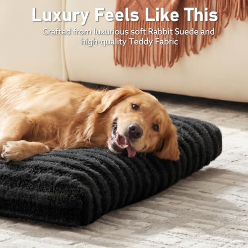 Washable XXL Dog Bed for Extra Large Dogs (Black / 47.0"l x 29.0"w x 4"th)
