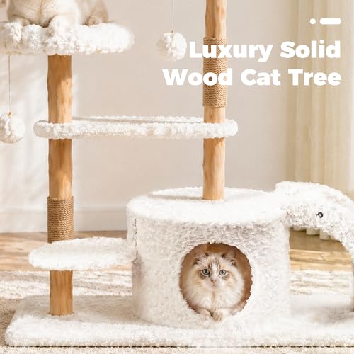 Modern Cat Tree (White / 45.6'')