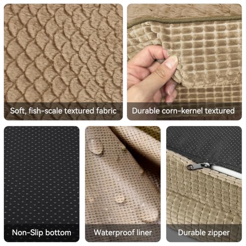 Orthopedic Dog Beds Large Sized Dog (Light Brown / 42"l X 32"w X 7.5"th)